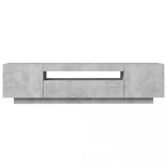 betonszürke TV-szekrény LED-lámpákkal 160 x 35 x 40 cm