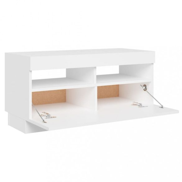 fehér TV-szekrény LED-lámpákkal 80 x 35 x 40 cm