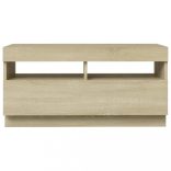 sonoma tölgy színű TV-szekrény LED-lámpákkal 80 x 35 x 40 cm