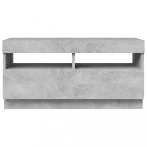 betonszürke TV-szekrény LED-lámpákkal 80 x 35 x 40 cm