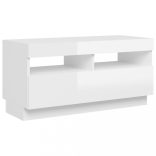 magasfényű fehér TV-szekrény LED-lámpákkal 80 x 35 x 40 cm