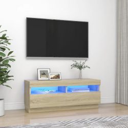   sonoma tölgy színű TV-szekrény LED-lámpákkal 100 x 35 x 40 cm