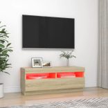 sonoma tölgy színű TV-szekrény LED-lámpákkal 100 x 35 x 40 cm