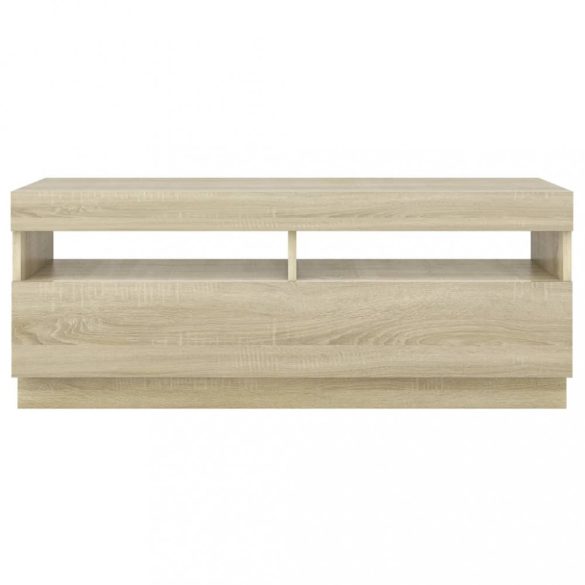 sonoma tölgy színű TV-szekrény LED-lámpákkal 100 x 35 x 40 cm