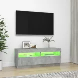 betonszürke TV-szekrény LED-lámpákkal 100 x 35 x 40 cm
