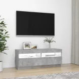 betonszürke TV-szekrény LED-lámpákkal 100 x 35 x 40 cm