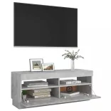 betonszürke TV-szekrény LED-lámpákkal 100 x 35 x 40 cm