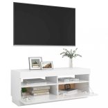 magasfényű fehér TV-szekrény LED-lámpákkal 100 x 35 x 40 cm