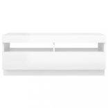 magasfényű fehér TV-szekrény LED-lámpákkal 100 x 35 x 40 cm