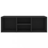 fekete szerelt fa cipőtároló pad 105 x 35 x 35 cm
