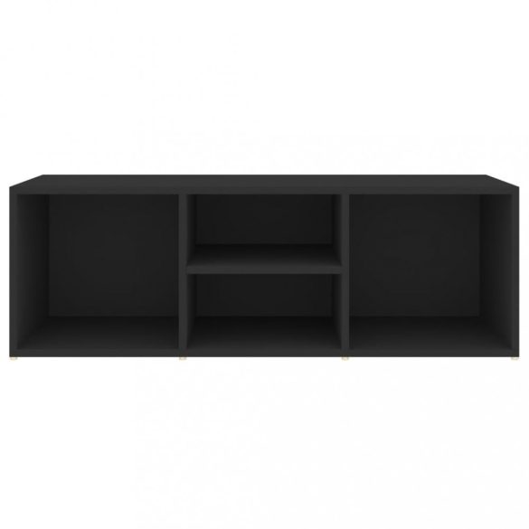 fekete szerelt fa cipőtároló pad 105 x 35 x 35 cm
