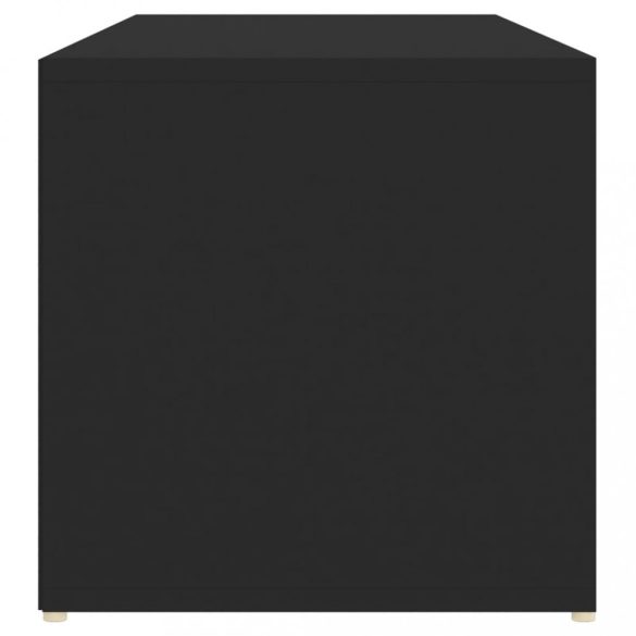 fekete szerelt fa cipőtároló pad 105 x 35 x 35 cm