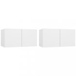 2 db fehér függő TV-szekrény 60 x 30 x 30 cm