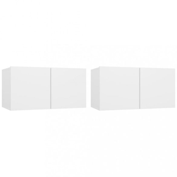 2 db fehér függő TV-szekrény 60 x 30 x 30 cm