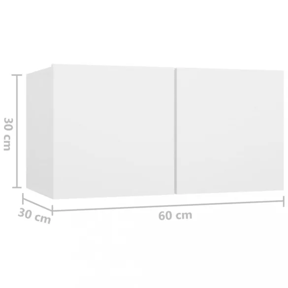 2 db fehér függő TV-szekrény 60 x 30 x 30 cm