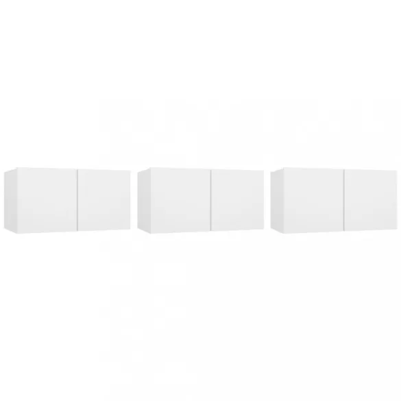 3 db fehér függő TV-szekrény 60 x 30 x 30 cm