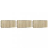 3 db sonoma tölgy függő TV-szekrény 60 x 30 x 30 cm