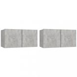2 db betonszürke függő TV-szekrény 60 x 30 x 30 cm
