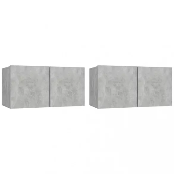 2 db betonszürke függő TV-szekrény 60 x 30 x 30 cm