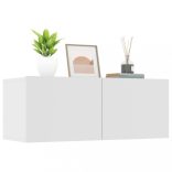 2 db fehér szerelt fa TV-szekrény 80 x 30 x 30 cm