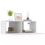 2 db fehér szerelt fa TV-szekrény 80 x 30 x 30 cm