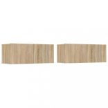 2 db sonoma tölgy szerelt fa TV-szekrény 80x30x30 cm
