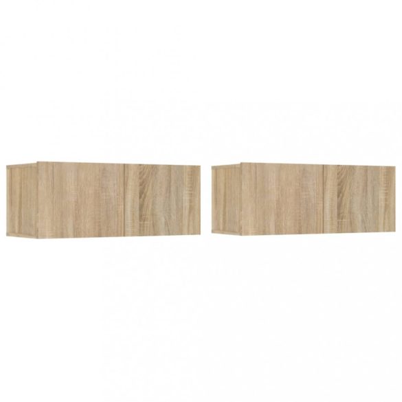 2 db sonoma tölgy szerelt fa TV-szekrény 80x30x30 cm