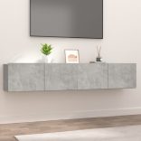 2 db betonszürke szerelt fa TV-szekrény 80 x 30 x 30 cm