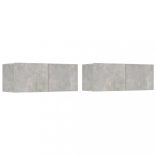 2 db betonszürke szerelt fa TV-szekrény 80 x 30 x 30 cm
