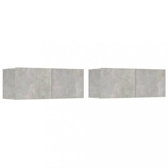 2 db betonszürke szerelt fa TV-szekrény 80 x 30 x 30 cm