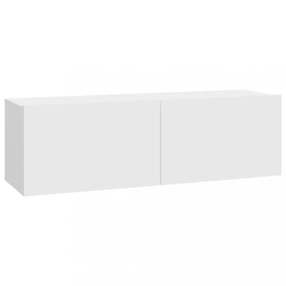 2 db fehér szerelt fa fali TV-szekrény 100 x 30 x 30 cm
