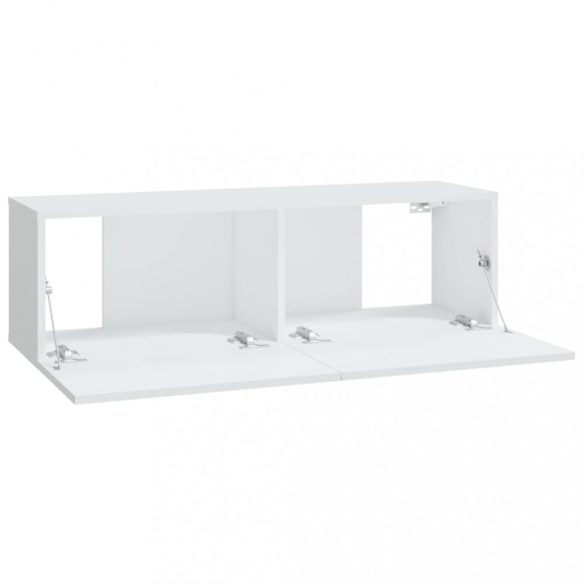 2 db fehér szerelt fa fali TV-szekrény 100 x 30 x 30 cm