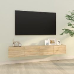 2 db sonoma tölgy szerelt fa fali TV-szekrény 100x30x30 cm