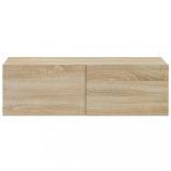 2 db sonoma tölgy szerelt fa fali TV-szekrény 100x30x30 cm
