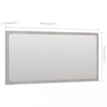betonszürke LED-es forgácslap fürdőszobatükör 80 x 1,5 x 37 cm