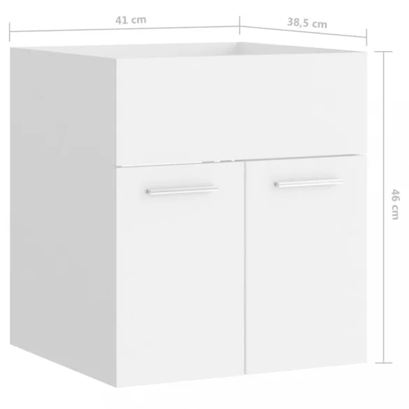 fehér szerelt fa mosdószekrény 41 x 38,5 x 46 cm