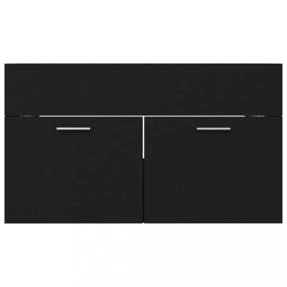 fekete szerelt fa mosdószekrény 80 x 38,5 x 46 cm