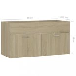 sonoma tölgy színű szerelt fa mosdószekrény 90 x 38,5 x 46 cm