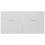 magasfényű fehér szerelt fa mosdószekrény 90 x 38,5 x 46 cm