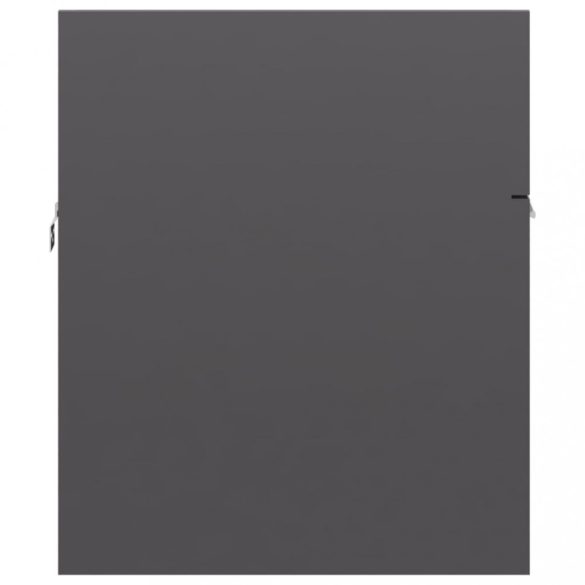 magasfényű szürke szerelt fa mosdószekrény 90 x 38,5 x 46 cm