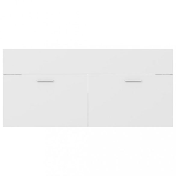 fehér szerelt fa mosdószekrény 100 x 38,5 x 46 cm