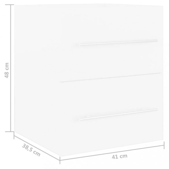 fehér szerelt fa mosdószekrény 41 x 38,5 x 48 cm