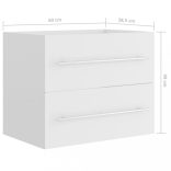 fehér szerelt fa mosdószekrény 60 x 38,5 x 48 cm