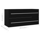 fekete szerelt fa mosdószekrény 100 x 38,5 x 48 cm