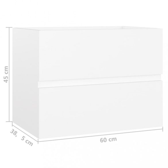 fehér szerelt fa mosdószekrény 60 x 38,5 x 45 cm