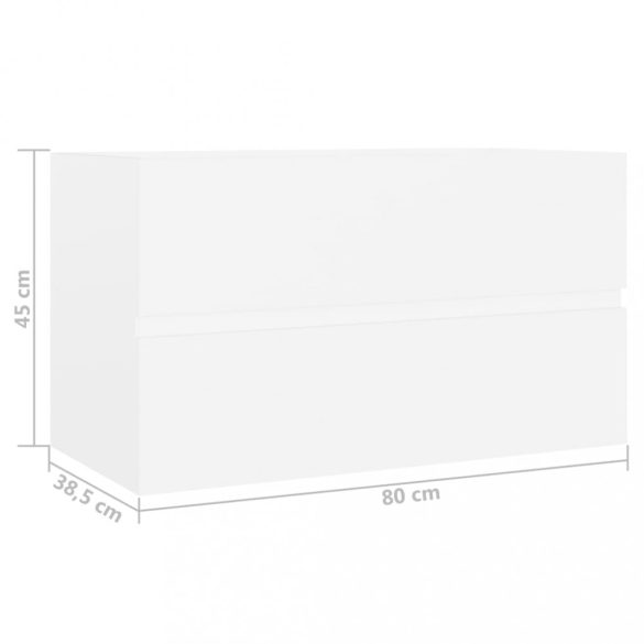 fehér szerelt fa mosdószekrény 80 x 38,5 x 45 cm