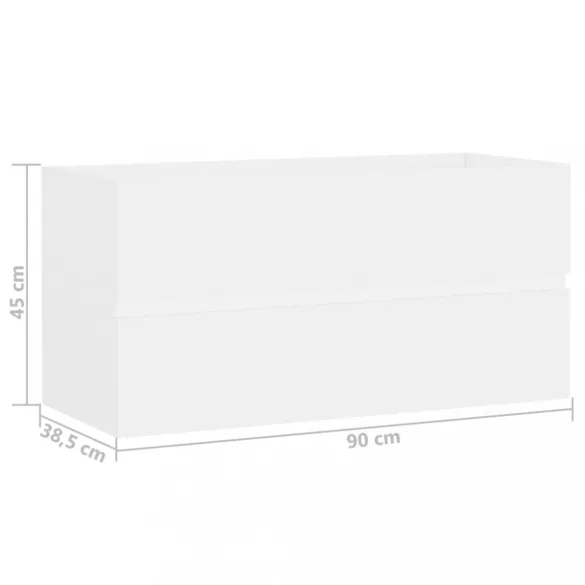 fehér szerelt fa mosdószekrény 90 x 38,5 x 45 cm