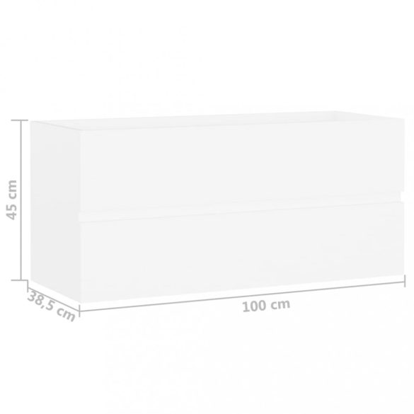 fehér szerelt fa mosdószekrény 100 x 38,5 x 45 cm