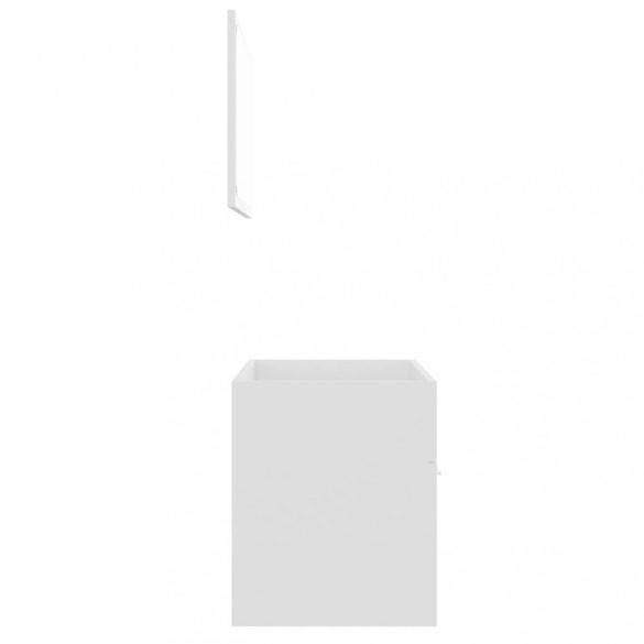 2 részes fehér szerelt fa fürdőszobai bútorszett