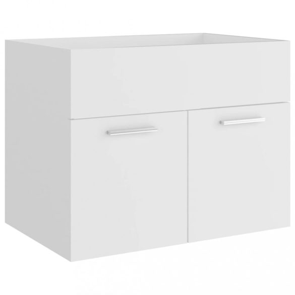 2 részes fehér szerelt fa fürdőszobai bútorszett